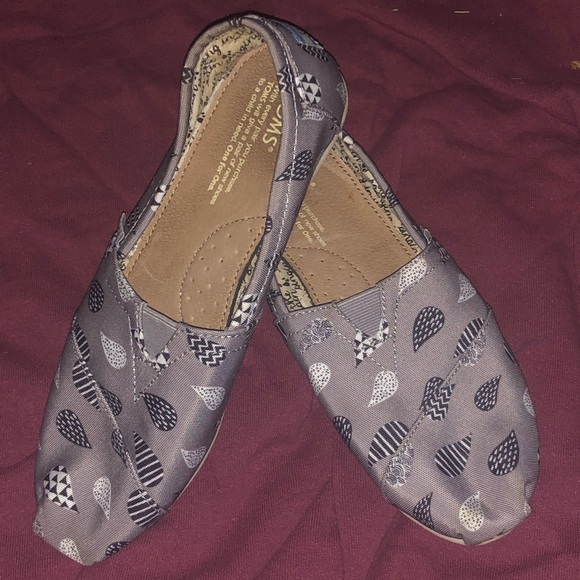 Toms Shoes - Toms,  “Singing in the Rain” slip on canvas shoes.